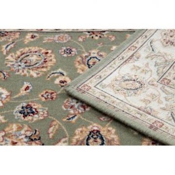 Dywan wełniany NAIN Ornament, ramka 7338/51088 zielony / beż