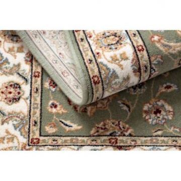Dywan wełniany NAIN Ornament, ramka 7338/51088 zielony / beż