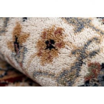 Dywan wełniany NAIN Ornament, ramka 6635/51036 beż / bordo