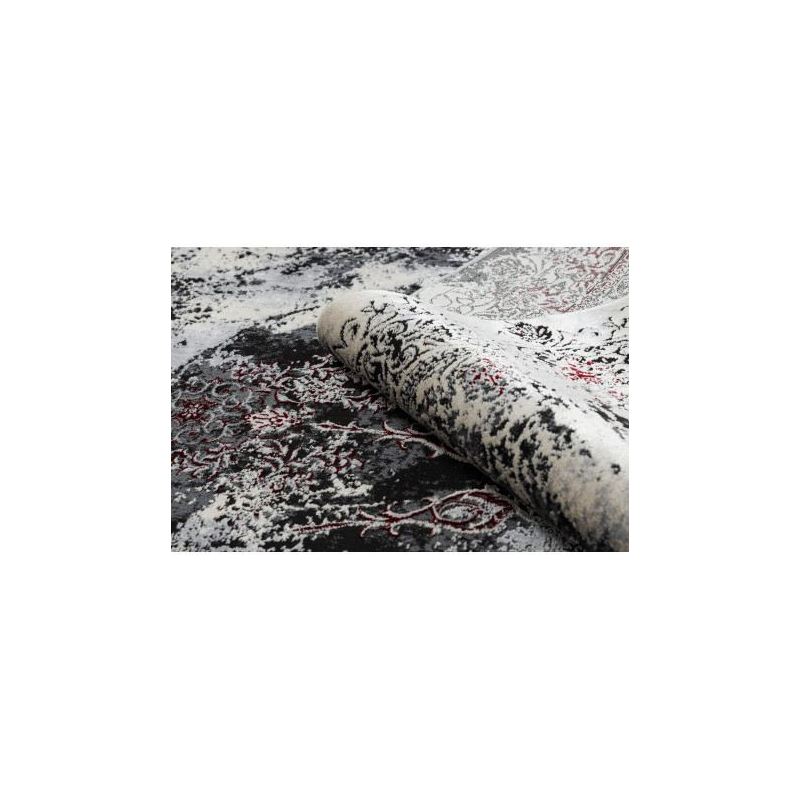 Dywan VINCI 1407 nowoczesny Rozeta vintage przecierany - Strukturalny kość słoniowa / czerwony