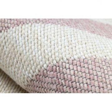 Dywan TWIN 22990 Ramka bawełna, dwustronny, Ekologiczny frędzle - różowy / krem