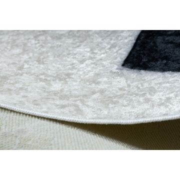 Dywan do prania BAMBO 2139 koło - Piłka nożna dla dzieci antypoślizgowy - czarny / biały
