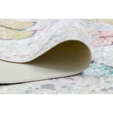 Dywan do prania BAMBINO 1610 Motyle, dla dzieci, antypoślizgowy - krem