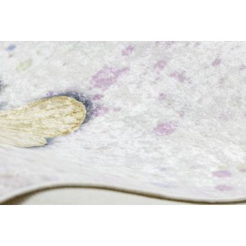 Dywan do prania BAMBINO 1610 Motyle, dla dzieci, antypoślizgowy - krem