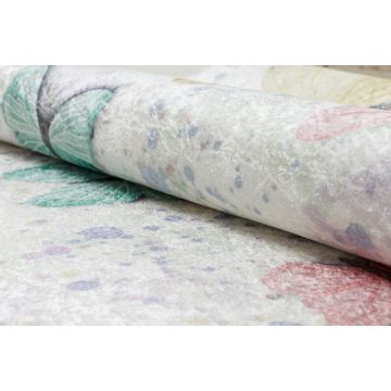 Dywan do prania BAMBINO 1610 Motyle, dla dzieci, antypoślizgowy - krem