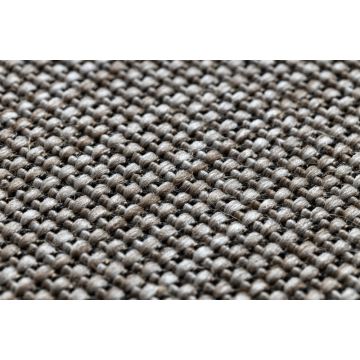 DYWAN SZNURKOWY SIZAL FLOORLUX 20580 gładki, jednolity, jednokolorowy - srebrny / czarny