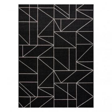 DYWAN SZNURKOWY SIZAL FLOORLUX 20605 black / silver TRÓJKĄTY, GEOMETRYCZNY