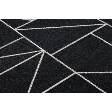 DYWAN SZNURKOWY SIZAL FLOORLUX 20605 black / silver TRÓJKĄTY, GEOMETRYCZNY