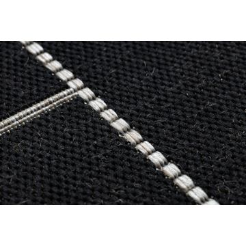 DYWAN SZNURKOWY SIZAL FLOORLUX 20605 black / silver TRÓJKĄTY, GEOMETRYCZNY