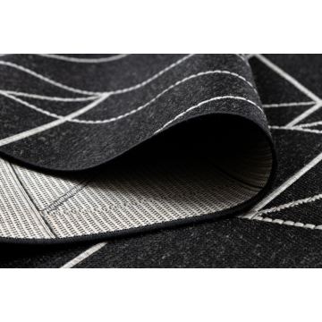 DYWAN SZNURKOWY SIZAL FLOORLUX 20605 black / silver TRÓJKĄTY, GEOMETRYCZNY