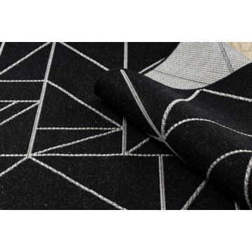 DYWAN SZNURKOWY SIZAL FLOORLUX 20605 black / silver TRÓJKĄTY, GEOMETRYCZNY
