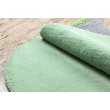 Dywan pluszowy BUNNY koło zielony IMITACJA FUTRA KRÓLIKA