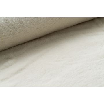 Dywan okrągły pluszowy BUNNY- futro królika- beżowy