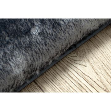 Dywan LAPIN Shaggy kość słoniowa / czarny antypoślizgowy, do prania