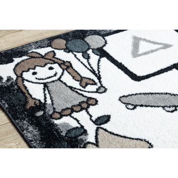 Dywan dziecięcy FUN Hop dla dzieci, Klasy, zwierzęta czarny