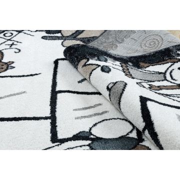 Dywan dziecięcy FUN Hop dla dzieci, Klasy, zwierzęta czarny