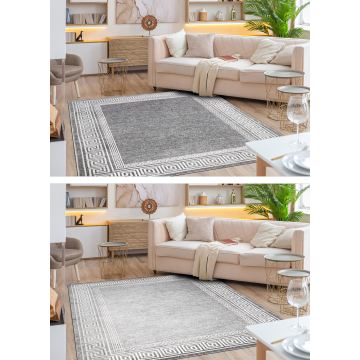 Dywan MATEO 8033/644 Nowoczesny, grecki, ramka - strukturalny szary