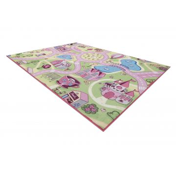 DYWAN REBEL ROADS Sweet town 26 Słodycze, dla dzieci antypoślizgowy - różowy / zielony