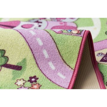 DYWAN REBEL ROADS Sweet town 26 Słodycze, dla dzieci antypoślizgowy - różowy / zielony