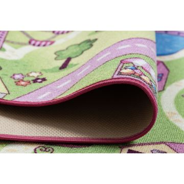 DYWAN REBEL ROADS Sweet town 26 Słodycze, dla dzieci antypoślizgowy - różowy / zielony