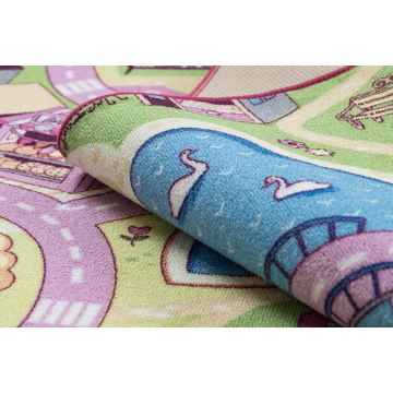 DYWAN REBEL ROADS Sweet town 26 Słodycze, dla dzieci antypoślizgowy - różowy / zielony