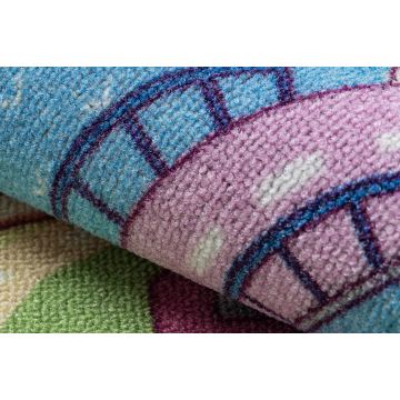 DYWAN REBEL ROADS Sweet town 26 Słodycze, dla dzieci antypoślizgowy - różowy / zielony