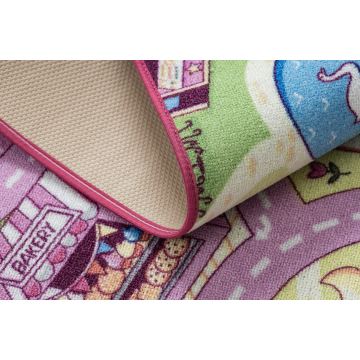 DYWAN REBEL ROADS Sweet town 26 Słodycze, dla dzieci antypoślizgowy - różowy / zielony