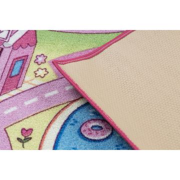 DYWAN REBEL ROADS Sweet town 26 Słodycze, dla dzieci antypoślizgowy - różowy / zielony