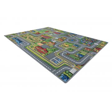 DYWAN REBEL ROADS City life 97 Miasto, dla dzieci antypoślizgowy - szary