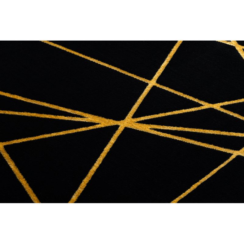 Dywan GLOSS nowoczesny  406C 86 stylowy, glamour, art deco, geometryczny czarny / złoty