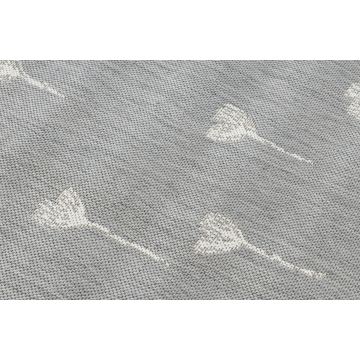 Dywan SZNURKOWY SIZAL FLAT 48779/637 Kwiatuszki szary krem