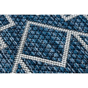 Dywan SZNURKOWY SIZAL SION Geometryczny, Romby 21778 płaskie tkanie granat / ecru