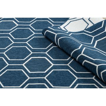 Dywan SPRING 20404994 Hexagon sznurkowy, pętelkowy - niebieski