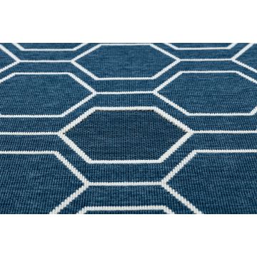 Dywan SPRING 20404994 Hexagon sznurkowy, pętelkowy - niebieski