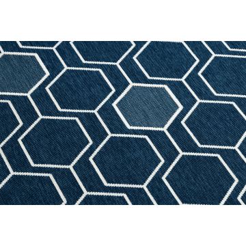 Dywan SPRING 20404994 Hexagon sznurkowy, pętelkowy - niebieski