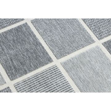 Dywan SPRING 20426332 kwadraty, ramka sznurkowy, pętelkowy - szary