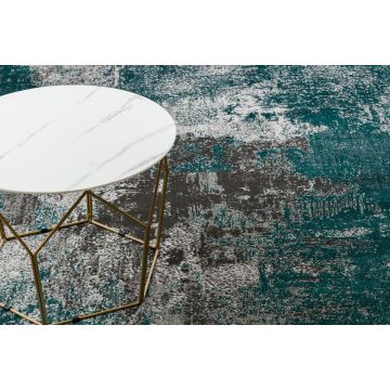 Dywan DE LUXE nowoczesny 570 Vintage przecierany - Strukturalny zielony / antracyt