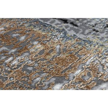 Dywan DE LUXE nowoczesny 633 Abstrakcja - Strukturalny krem / złoty