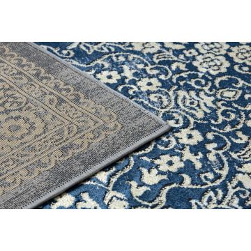 Dywan DE LUXE nowoczesny 474 Ornament - Strukturalny granatowy / złoty