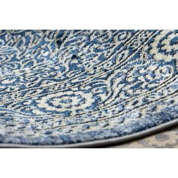 Dywan DE LUXE nowoczesny 474 Ornament - Strukturalny granatowy / złoty