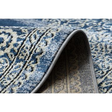 Dywan DE LUXE nowoczesny 474 Ornament - Strukturalny granatowy / złoty