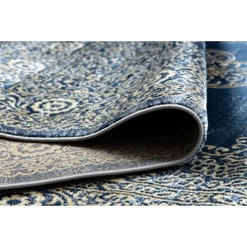 Dywan DE LUXE nowoczesny 474 Ornament - Strukturalny granatowy / złoty