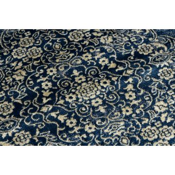 Dywan DE LUXE nowoczesny 474 Ornament - Strukturalny granatowy / złoty