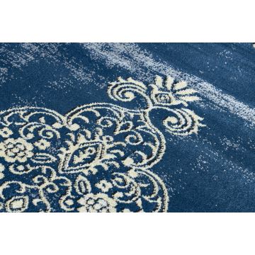 Dywan DE LUXE nowoczesny 474 Ornament - Strukturalny granatowy / złoty