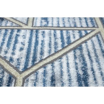 Dywan DE LUXE nowoczesny 462 Geometryczny - Strukturalny granatowy / złoty