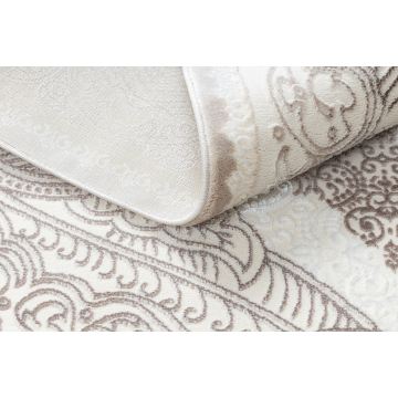 Dywan CORE 8111 Ornament Vintage - Strukturalny, dwa poziomy runa, beż