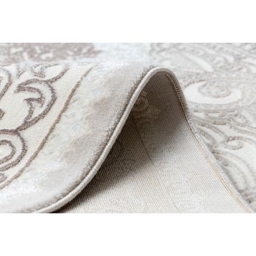 Dywan CORE 8111 Ornament Vintage - Strukturalny, dwa poziomy runa, beż