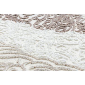 Dywan CORE 8111 Ornament Vintage - Strukturalny, dwa poziomy runa, beż