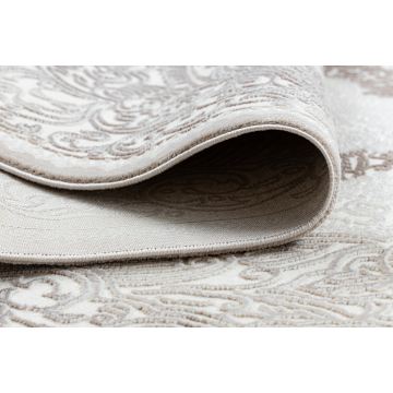 Dywan CORE 8111 Ornament Vintage - Strukturalny, dwa poziomy runa, beż