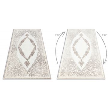 Dywan CORE 8111 Ornament Vintage - Strukturalny, dwa poziomy runa, beż